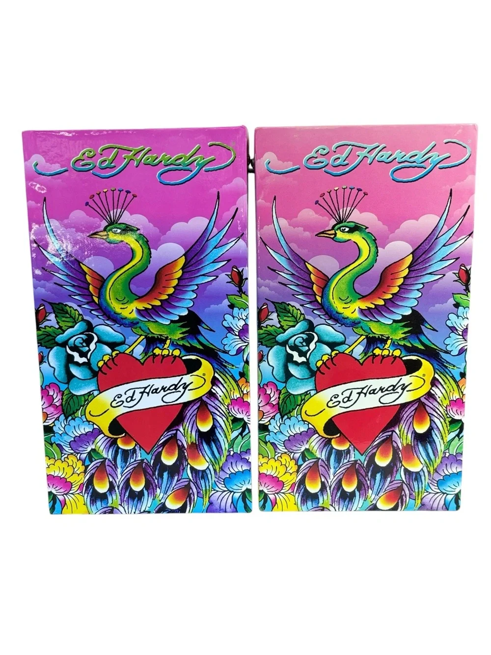 Ed Hardy x Lisa Frank Peacock Hanging File Box Set of 2 Office Storage Rare